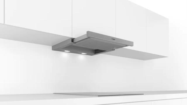 Аспиратор Bosch DFL064W53, Telescopic Aspirator, 60 cm, class B, 388.5 m3, 59dB, halogen, Silver metallic - an additional decorative strip is required