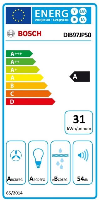 Аспиратор Bosch DIB97JP50, Island Aspirator 90 cm, EcoSilence Drive, DirectSelect control, TouchControl, class A, 718m3/h, Noise min./max.: 46/54 dB, inox