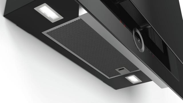Аспиратор Bosch DWF97RV60, Flat hood 90cm A, black glass, PerfectAir sensor, max 730 m3/h, 57 dB, Cooktop control, HC