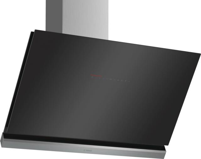 Аспиратор Bosch DWK98PR60, Inclined hood 90cm A+, black glass, PerfectAir sensor, max 840 m3/h, 54 dB, Cooktop control ,HC