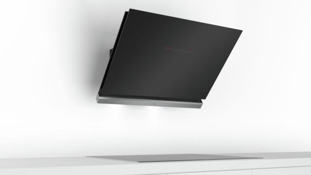 Аспиратор Bosch DWK98PR60, Inclined hood 90cm A+, black glass, PerfectAir sensor, max 840 m3/h, 54 dB, Cooktop control ,HC