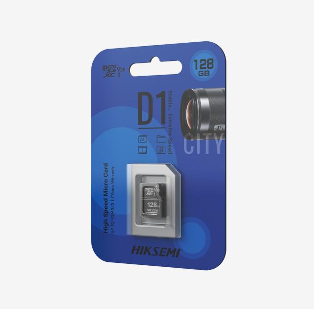 Памет HIKSEMI microSDXC 128G, Class 10 and UHS-I 3D NAND, Up to 92MB/s read speed, 50MB/s write speed, V30