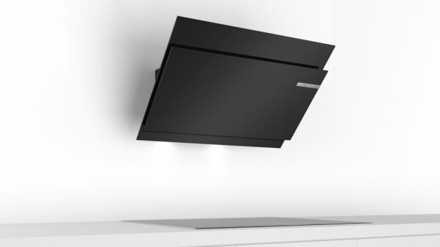 Аспиратор Bosch DWK97JM60, Inclined hood 90cm A+, black glass, max 730 m3/h, 54 dB