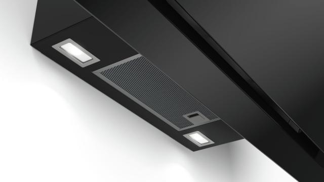 Аспиратор Bosch DWK97JM60, Inclined hood 90cm A+, black glass, max 730 m3/h, 54 dB