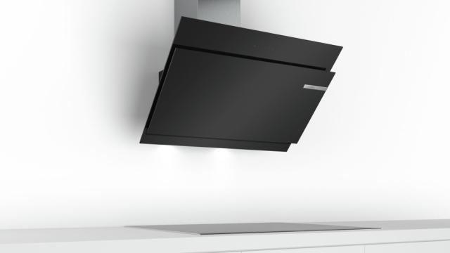 Аспиратор Bosch DWK97JM60, Inclined hood 90cm A+, black glass, max 730 m3/h, 54 dB