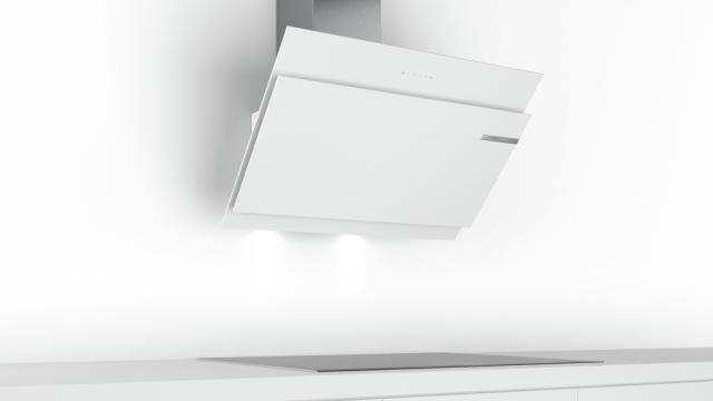 Аспиратор Bosch DWK97JM20, Inclined hood 90cm A+, white glass, max 730 m3/h, 54 dB
