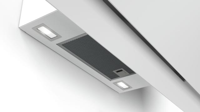Аспиратор Bosch DWK97JM20, Inclined hood 90cm A+, white glass, max 730 m3/h, 54 dB
