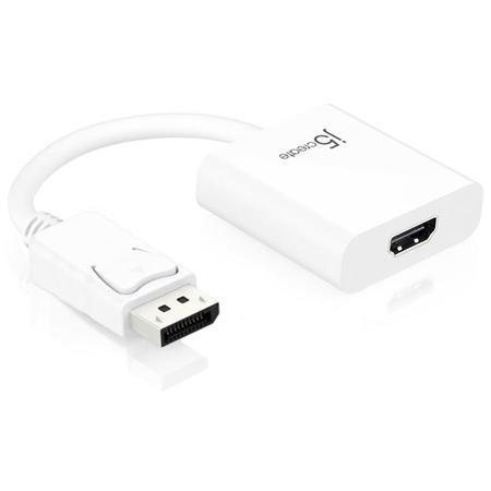 Адаптер j5create JDA154, DisplayPort мъжко - HDMI женско, 90мм, Бял