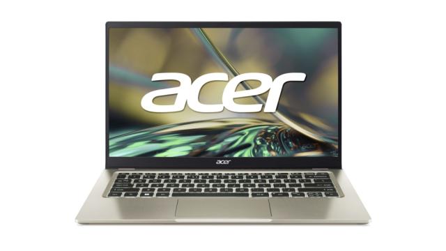Лаптоп Acer Swift 3, SF314-512-55KB, Intel Core i5-1240P (up to 4.40 GHz, 12MB), 14" FHD IPS, 8GB LPDDR4, 512GB PCIe NVMe SSD, Intel UHD, WIFI 6E, BT, FHD Cam,FPR, Linux, Gold