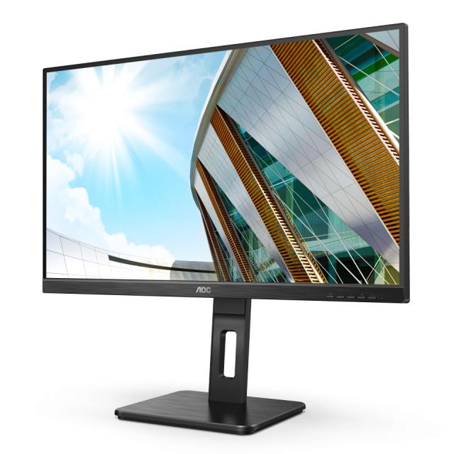 Монитор AOC 27P2C, 27" IPS WLED, 1920x1080@75Hz, 4ms GtG, 250cd m/2, 1000:1, DCR 50M:1, Adaptive Sync, FlickerFree, Low Blue Light, 2Wx2, Tilt, Height Adjust, Pivot, Swivel, HDMI, DP, USB Hub