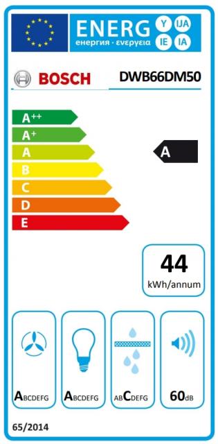 Аспиратор Bosch DWB66DM50, Chimney hood 60cm A, max 580 m3/h, 60 dB, Box design