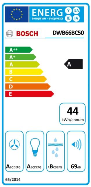 Аспиратор Bosch DWB66BC50, Chimney hood 60cm A, max 590 m3/h, 69 dB, Box design