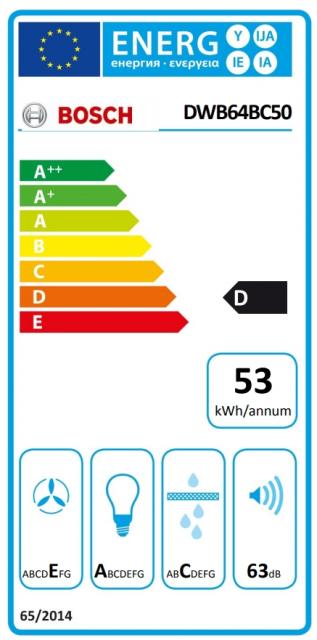 Аспиратор Bosch DWB64BC50, Chimney hood 60cm D, max 360 m3/h, 63 dB, Box design