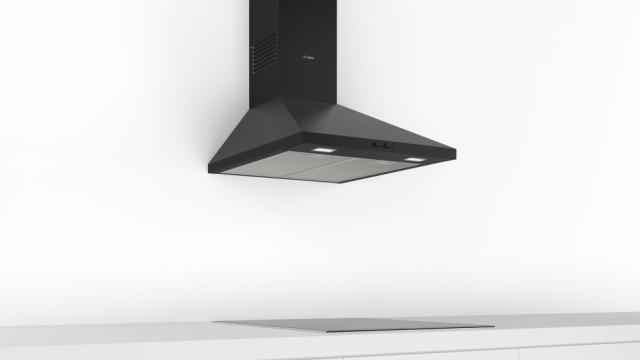 Аспиратор Bosch DWP64BC60, Chimney hood 60cm C, max 360 m3/h, 66 dB, Pyramidal design, black