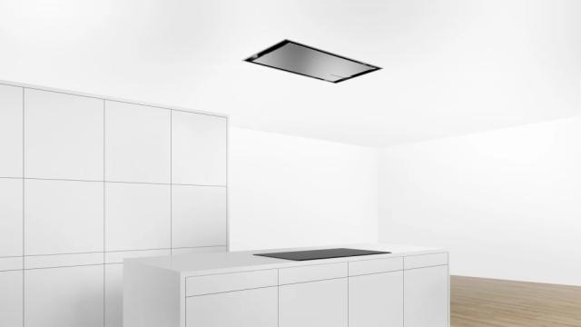 Аспиратор Bosch DRC96AQ50 SER6; Premium; Ceiling hood 90cm / 19cm height B, inox, Cooktop control, 734 m2/h, 61 dB, HC