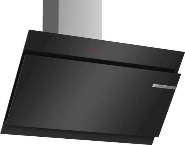 Аспиратор Bosch DWK98JQ60 SER6; Premium; Inclined hood 90cm A+, black glass, AirSensor, max 836 m3/h, 56 dB