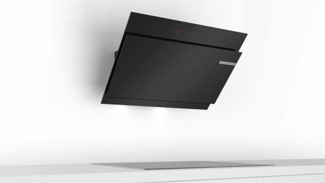 Аспиратор Bosch DWK98JQ60 SER6; Premium; Inclined hood 90cm A+, black glass, AirSensor, max 836 m3/h, 56 dB