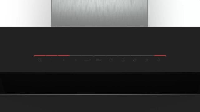 Аспиратор Bosch DWK98JQ60 SER6; Premium; Inclined hood 90cm A+, black glass, AirSensor, max 836 m3/h, 56 dB