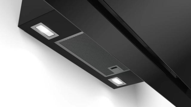 Аспиратор Bosch DWK98JQ60 SER6; Premium; Inclined hood 90cm A+, black glass, AirSensor, max 836 m3/h, 56 dB