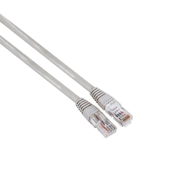 Kабел HAMA, CAT 5e, FTP/UTP, RJ-45 - RJ-45, 3 m, екраниран, сив, булк опаковка