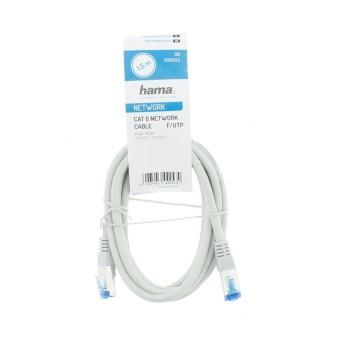 Kабел HAMA F/UTP, CAT 6, RJ-45 - RJ-45, 1Gbit/s, 1.5 m, Сив, Булк