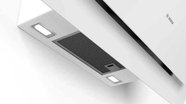 Аспиратор Bosch DWK87CM20 SER4; Comfort; Inclined hood 80cm B, white glass, max 680 m3/h, 56 dB