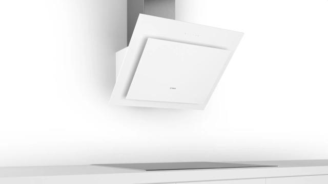 Аспиратор Bosch DWK87CM20 SER4; Comfort; Inclined hood 80cm B, white glass, max 680 m3/h, 56 dB
