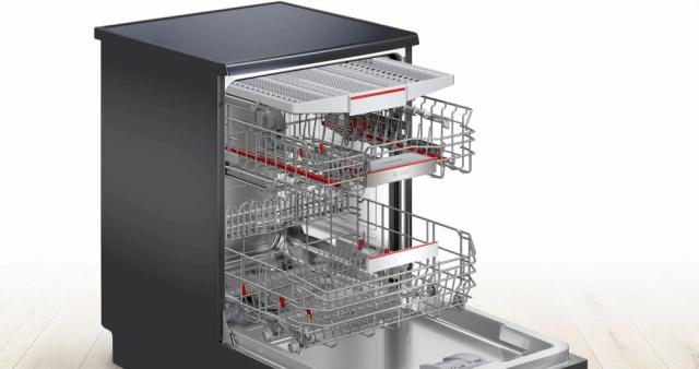 Съдомиялна Bosch SMS6ECC51E SER6 Free-standing dishwasher, C, EfficientDry, 9,5l, 13ps, 44dB, Silence Plus, AquaStop, Max Flex Pro baskets, Extra Clean Zone, Home Connect, Black stainless steel