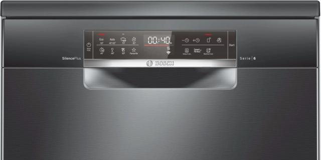 Съдомиялна Bosch SMS6ECC51E SER6 Free-standing dishwasher, C, EfficientDry, 9,5l, 13ps, 44dB, Silence Plus, AquaStop, Max Flex Pro baskets, Extra Clean Zone, Home Connect, Black stainless steel