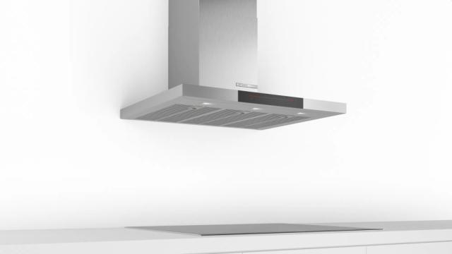 Аспиратор Bosch DWB98JQ50 SER6; Premium; Chimney hood 90cm A+, max 843 m3/h, 55 dB, Box design, AirSensor, inox filters