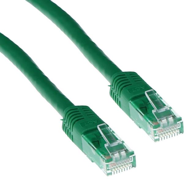 Kабел ACT U/UTP, CAT 6, RJ-45 - RJ-45, 5.0 m, Медни проводници, Зелен, Булк опаковка