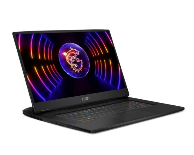 Лаптоп MSI Titan GT77 HX 13VI, RTX 4090 GDDR6 16GB, 17.3" UHD(3840x2160), 144Hz Mini LED, HDR1000, 100% DCI-P3, i9-13980HX (24C/32T, 36 MB), DDR5 64GB (32GBx2) 4 slots up to 128GB, SSD 2TB NVMe PCIe Gen4x4, 3x M.2 slots, 99 key Cherry MX KBD, 2Y