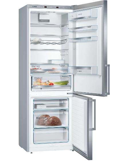 Хладилник Bosch KGE49EICP SER6 FS Fridge-freezer, C, 201/70/65cm, 419l(302+117), 38dB, VitaFresh, Automatic Super Freezing, EasyAccess shelf, Stainless steel