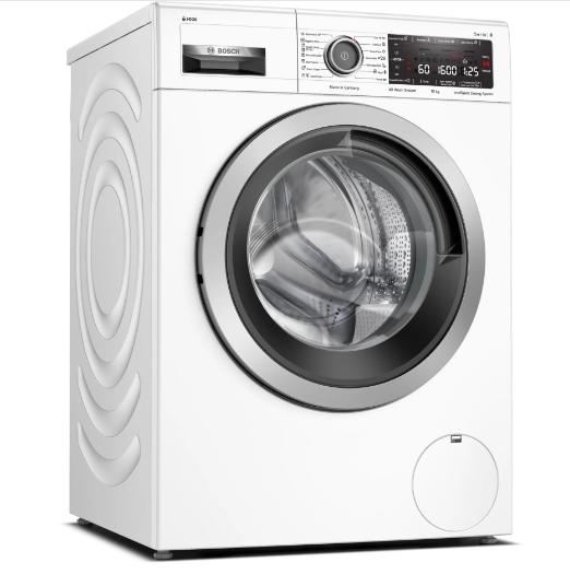 Пералня Bosch WAX32K03BY, SER 8, Washing machine 10kg, 1600 rpm, Energy Efficiency B, Spin Efficiency A, iDOS, 4D washing system, 48 l/72 dB, AquaStop, EcoSilence Drive, Interior light, White