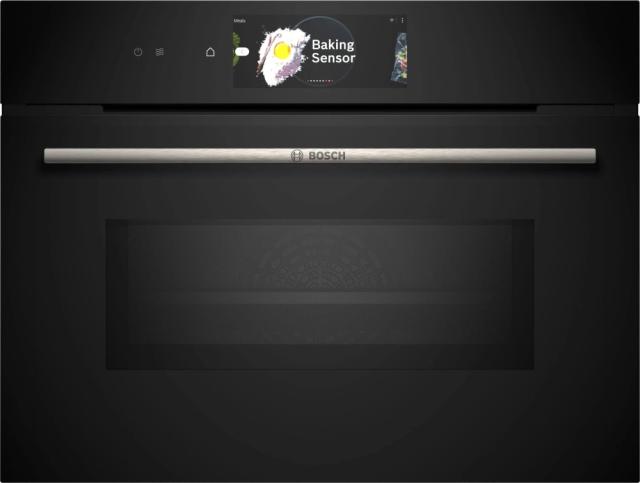 Фурна Bosch CMG778NB1, SER8 Compact built-in oven with microwave function, 60 x 45 cm, 45 l, 900W, Digital control ring, 4D hotair, Hotair Gentle, Air Fry function, Home Connect, Black