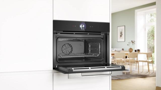 Фурна Bosch CSG7364B1, SER8, Compact steam oven, 60 x 45 cm, 47 l, Perfect Steam, Steam Plus function, Added Steam function, Home Connect, Black