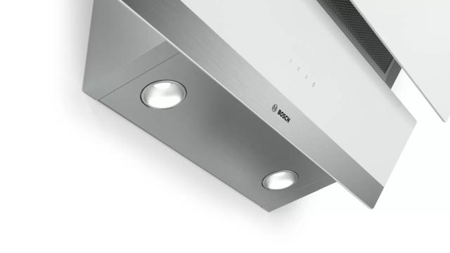 Аспиратор Bosch DWK065G20 SER2; Economy; Inclined hood 60cm C, white glass, max 593 m3/h, 67 dB