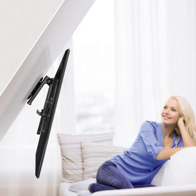 Таванна стойка за TV HAMA, Регулируема, 19"-46", 20 кг, Черна