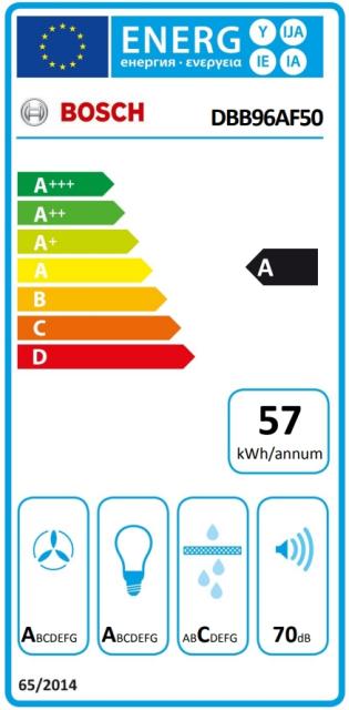 Аспиратор Bosch DBB96AF50 SER4; Comfort; Integrated box hood 90 cm A, inox, LED light, max 620 m3/h, 70 dB