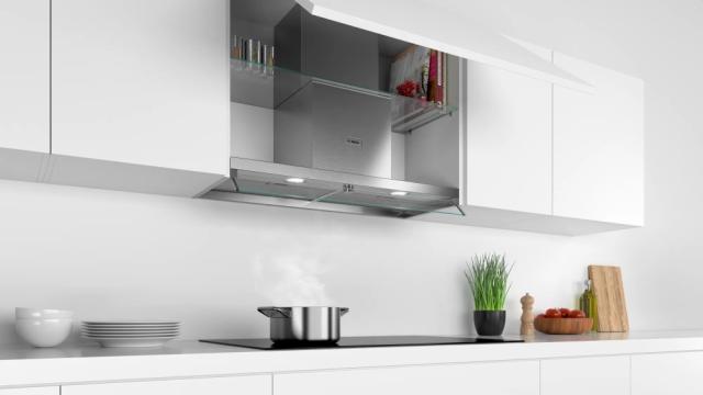 Аспиратор Bosch DBB96AF50 SER4; Comfort; Integrated box hood 90 cm A, inox, LED light, max 620 m3/h, 70 dB