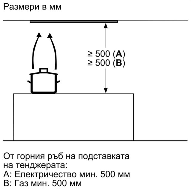 Аспиратор Bosch DBB96AF50 SER4; Comfort; Integrated box hood 90 cm A, inox, LED light, max 620 m3/h, 70 dB