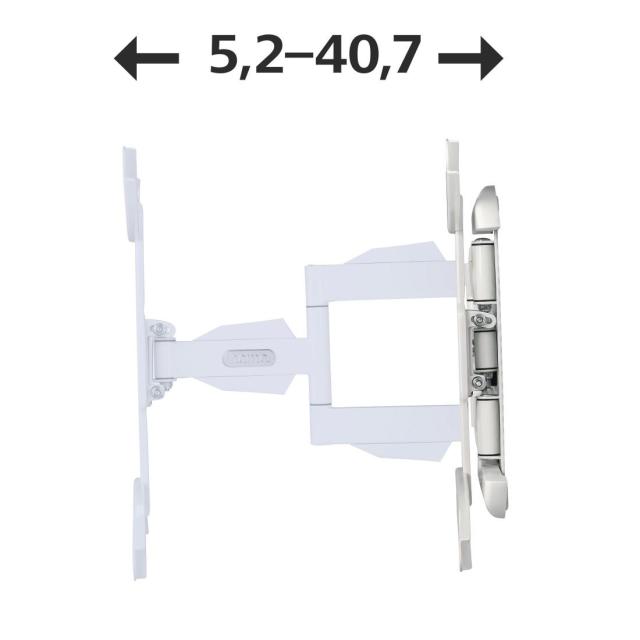 Стенна стойка за TV HAMA, Регулируема, 32"-65", 35 кг, 3 звезди, Бяла