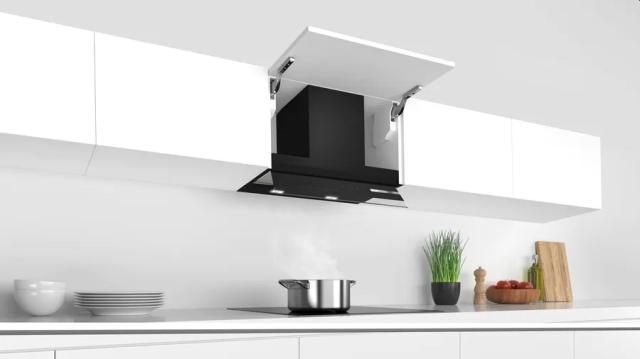 Аспиратор Bosch DBB67AM60, SER6, Integrated box hood, 60 cm,  B, black, LED, max 460 m3/h, 63 dB, clear glass, black print