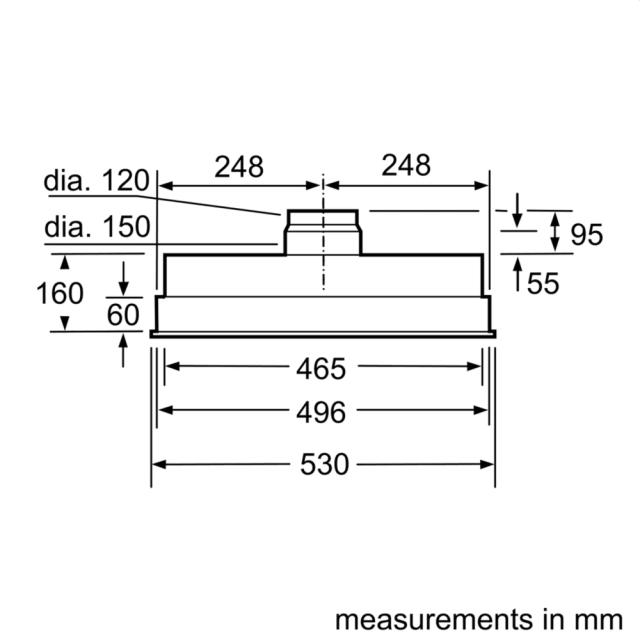 Аспиратор Bosch DHL555BL SER4; Comfort; Canopy hood 50cm C, max 618 m3/h, 56 dB, 35cm depth