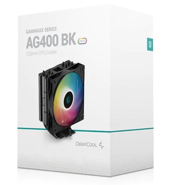Охладител за процесор DeepCool AG400 BK ARGB, 3-pin/4-pin PWM - LGA1851/AM5