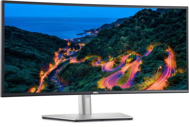 Монитор Dell U3423WE, 34" UltraSharp Curved  AG LED 21:9, IPS, 5ms, 2000:1, 300 cd/m2, WQHD (3440x1440), 98% sRGB, 98% DCI-P3, HDMI, DP, USB-C hub, USB 3.2, RJ-45, 5W speakers, ComfortView, Audio Line-out, Height Adjustable, Swivel, Tilt, Black