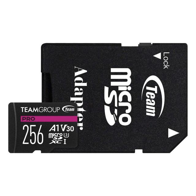 Карта памет Team Group A1 PRO microSDXC 256GB, UHS-I U3, V30, A1, SD Адаптер