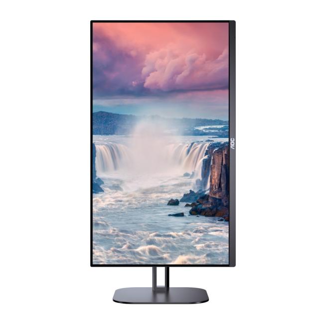 Монитор AOC 27V5C/BK, 27" IPS WLED, 1920x1080@75Hz, 4ms GtG, 1ms MPRT, 300cd m/2, 1000:1, DCR 20M:1, FreeSync, FlickerFree, Low Blue Light, 3Wx2, Tilt, Height Adjust, Pivot, Swivel, HDMI, DP, USB hub