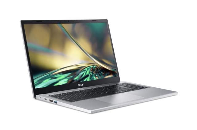 Лаптоп Acer Aspire 3, A315-510P-3670, Intel Core i3 N305 (1.8 GHz up to 3.8 GHz, 6MB), 15.6" FHD (1920x1080) AG LED, HD Cam, 8GB LPDDR5 (2x4GB), 512GB SSD PCIe, Intel UHD Graphics, 802.11ac, BT 5.0, Linux, Silver
