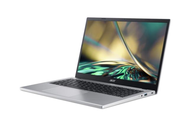 Лаптоп Acer Aspire 3, A315-510P-3670, Intel Core i3 N305 (1.8 GHz up to 3.8 GHz, 6MB), 15.6" FHD (1920x1080) AG LED, HD Cam, 8GB LPDDR5 (2x4GB), 512GB SSD PCIe, Intel UHD Graphics, 802.11ac, BT 5.0, Linux, Silver